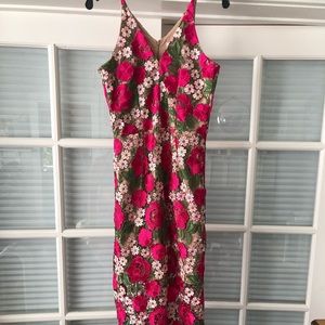 Dress the Population floral knee/length dress